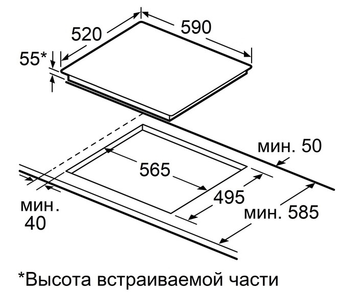 Схема встраивания Maunfeld CVI594BG